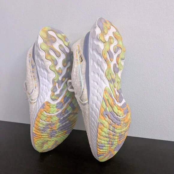 nike react flyknit pink 7.5 sneaker athletic shoe comfort - Picture 6 of 9